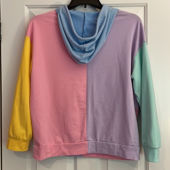 Pastel Color Block Hoodie - Picture 2 of 8